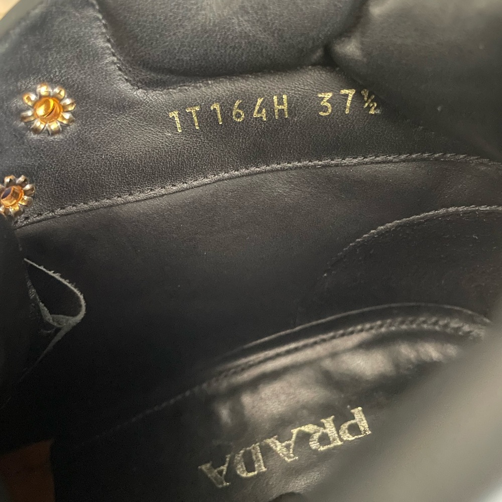 Prada Black Platform lace up boots 37.5 - Picture 9 of 15
